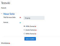 Erste Seite anlegen im Moodle-Wiki