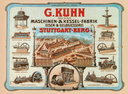 Deckblatt eines Kataloges der Maschinenfabrik Kuhn, Stuttgart Berg, um 1890.(c) Wirtschaftsarchiv Baden-Württemberg, Stuttgart, B 252