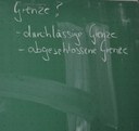 Tafelanschrieb Grenze