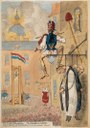 Karikatur von James Gillray auf die radikale Phase der französische Revolution.