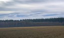 Föhnfische über einer Landschaft mit landwirtschaftlicher sowie forstwirtschaftlicher Nutzung.