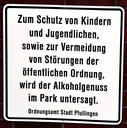 Schild zum Schutz der Kinder in Pfullingen