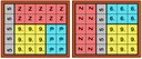 Abgebildet sind zwei verschiedene Lösungen mit vier Puzzleteilen. Dabei wurden jeweils die gleichen Puzzleteile verwendet. 