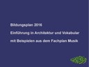 Präsentation Bildungsplan 2016, Einführung