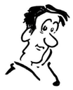 Karikatur: Männerkopf, nachdenklich