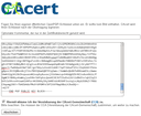 GnuPG-Public-Key aus der Zwischenablage in das CAcert-Formular eingefügt
