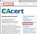 CAcert Menüleiste