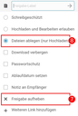 Freigabe anpassen