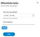 Auswahl Termindauer