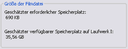 Größe der Filmdatei