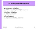 Kompetenzkontrolle: Aufgabentypen