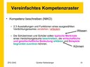 Vereinfachtes Kompetenzraster
