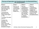 Planung und Organisation des Kompetenzerwerbs