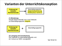 Varianten der Unterrichtskonzeption