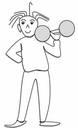 Mensch mit Hantel