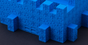 blaue Ritterburg auf schwarzem Grund