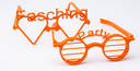 zwei orange Partybrillen, Fasching und Party
