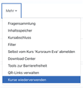 Menüdarstellnug. Ausgewählt