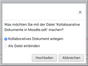 Zeigt die Meldung, wenn ein Dokument in den Kursraum gezogen wird.