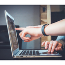 Person using laptop photo