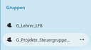 Ansicht der Gruppen in der Benutzerverwaltung