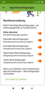 App-Berechtigungen, alle Berechtigungen sind erteilt