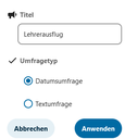 Geöffnetes Menü zum Erstellen einer neuen Umfrage
